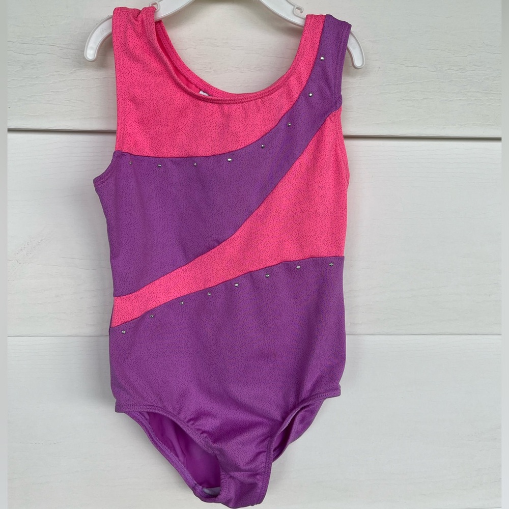 Girl’s 6/6X Pink & Purple Freestyle by Danskin Gymnastics Leotard